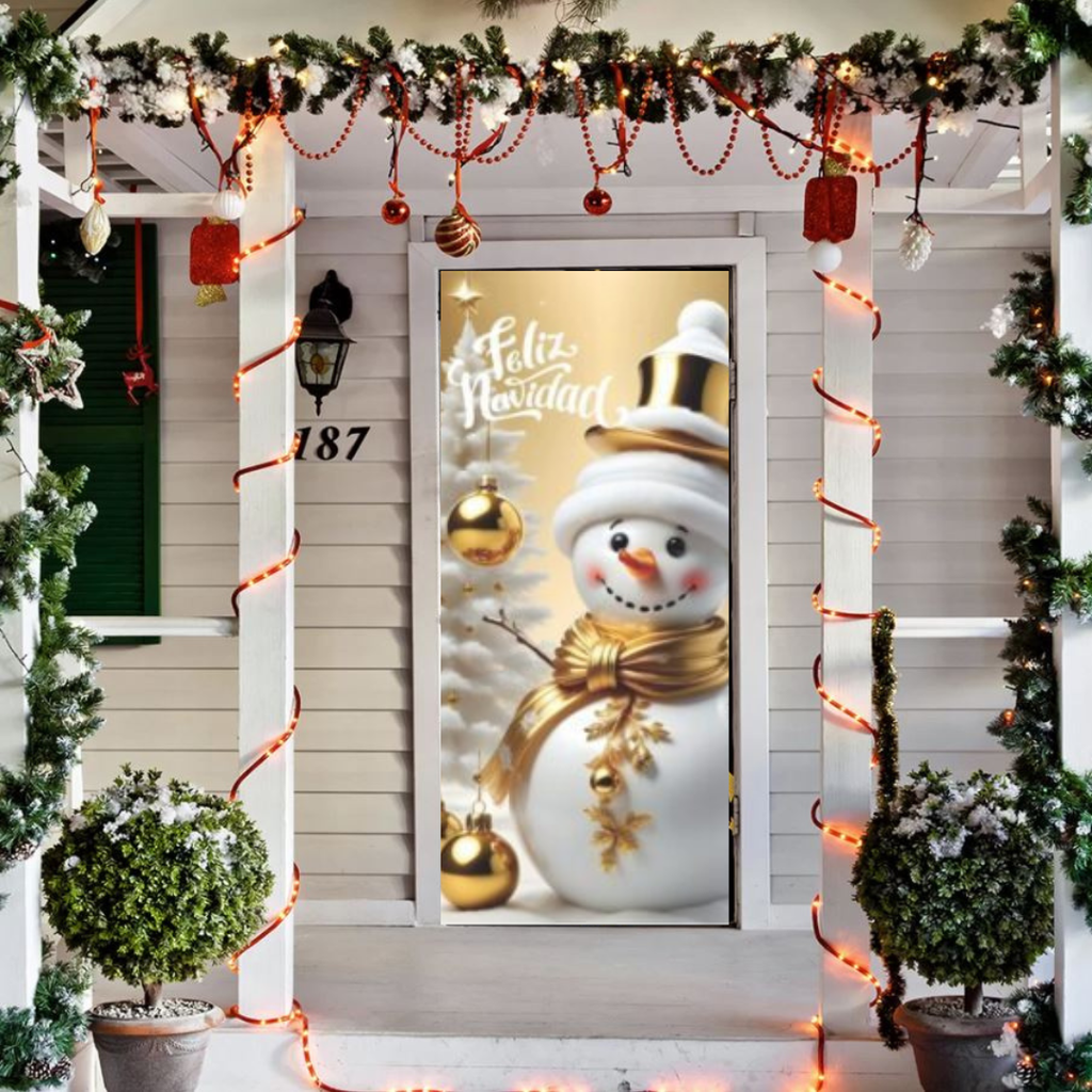 ¡Magia en tu Entrada! Funda Puerta Navideña Premium 2m x 1m | 30+ Diseños
